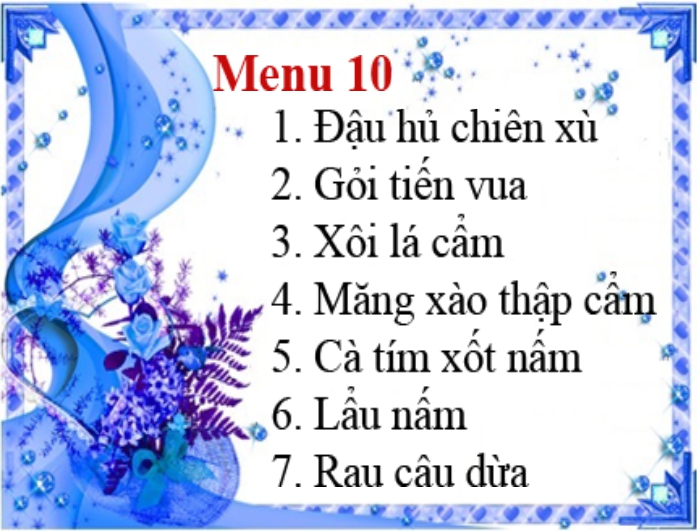 menu chay 10