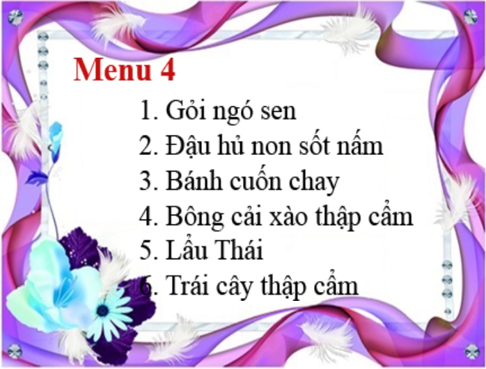menu chay 4
