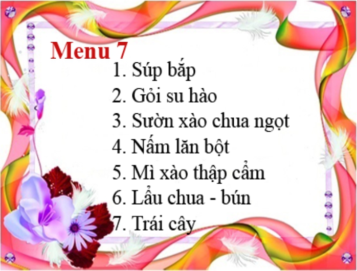 menu chay 7