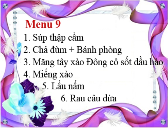 menu chay 9